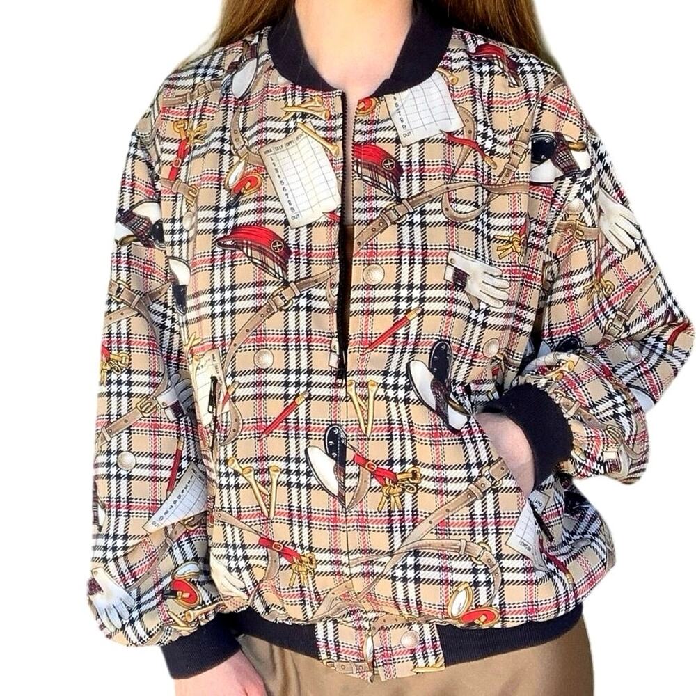 Glamoratti Windbreaker Jacket Medium 80s Vintage Athletic Sport Novelty Golf